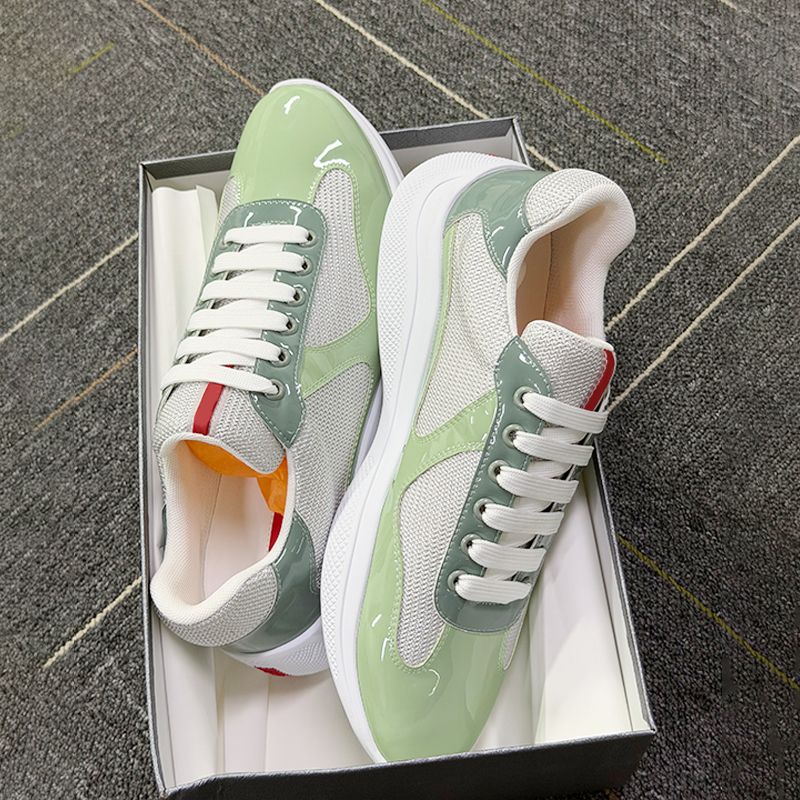 2026 Top Quality Sneakers Luxury Plus Size EU49 Americas Cup Sneakers Men Women Patent Leather Mesh Lace Up Casual Outdoor Sport Trainers 53 - 3 of 9