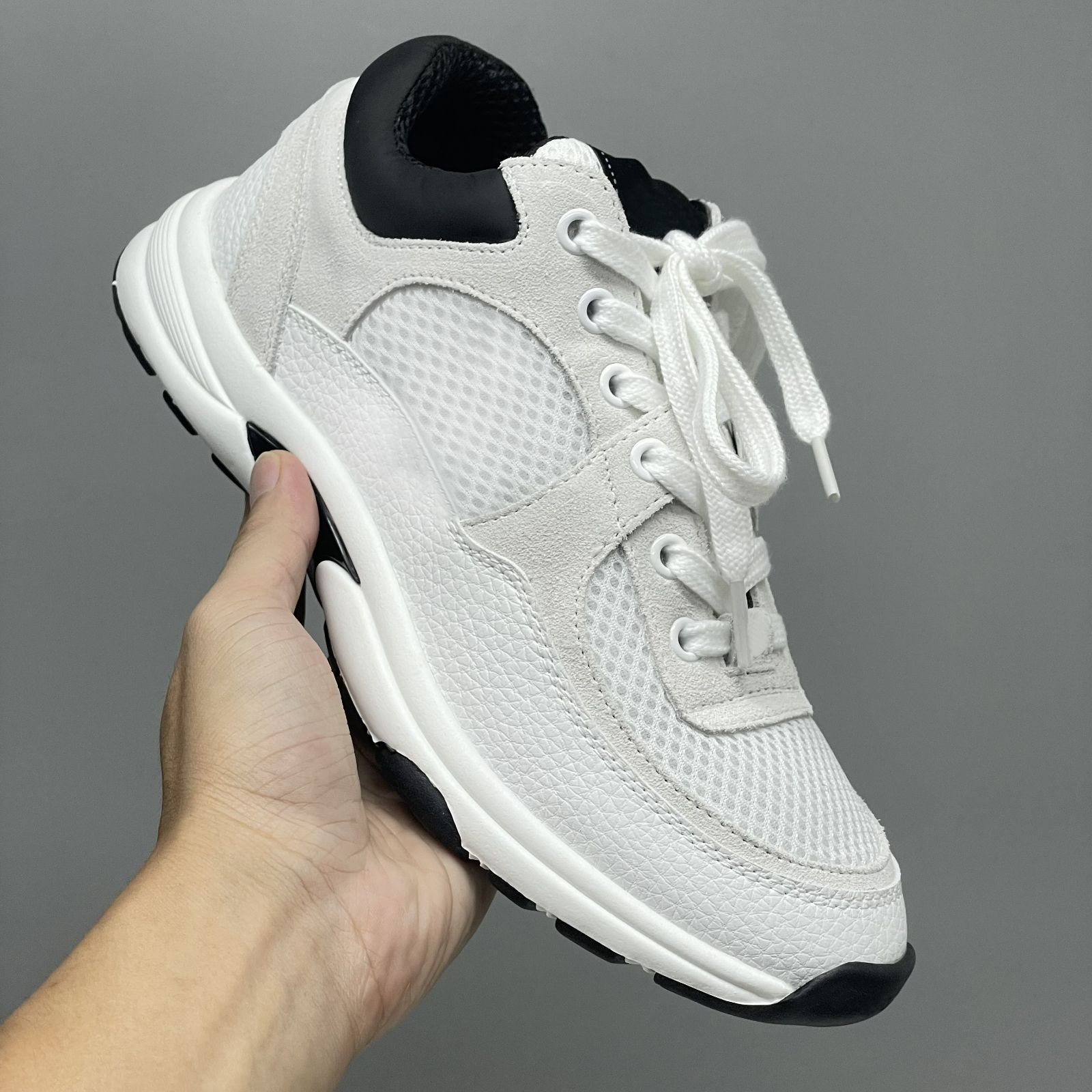 Top Quality Designer Men Women Luxury Quilted Couple Sneakers Premium Leather Suede Casual Shoes Non-slip Sole Outdoor Sport Walking Trainers White Daily Shoes 594 - 2 of 9