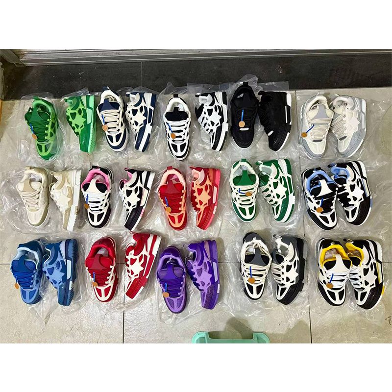 Top Quality Designer Men Women Low Top Skate Classic Sneakers Patchwork Leather Mesh Rhinestone Platform Casual Walking Lace Up Fashion Trainer Shoes EU36-47 - 8 of 8