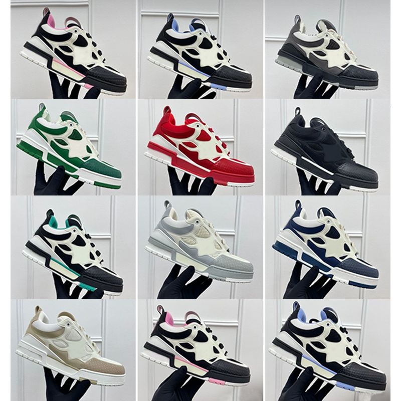 Top Quality Designer Men Women Low Top Skate Classic Sneakers Patchwork Leather Mesh Rhinestone Platform Casual Walking Lace Up Fashion Trainer Shoes EU36-47 - 7 of 8