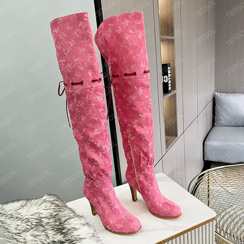 Designer Women Sock Boots Silhouette Ankle Boot Black Martin Booties Stretch High Heel Boots Over The Knee Boots Winter Canvas Cowboy Boots Thick Letter Shoes 50 - 7 of 8
