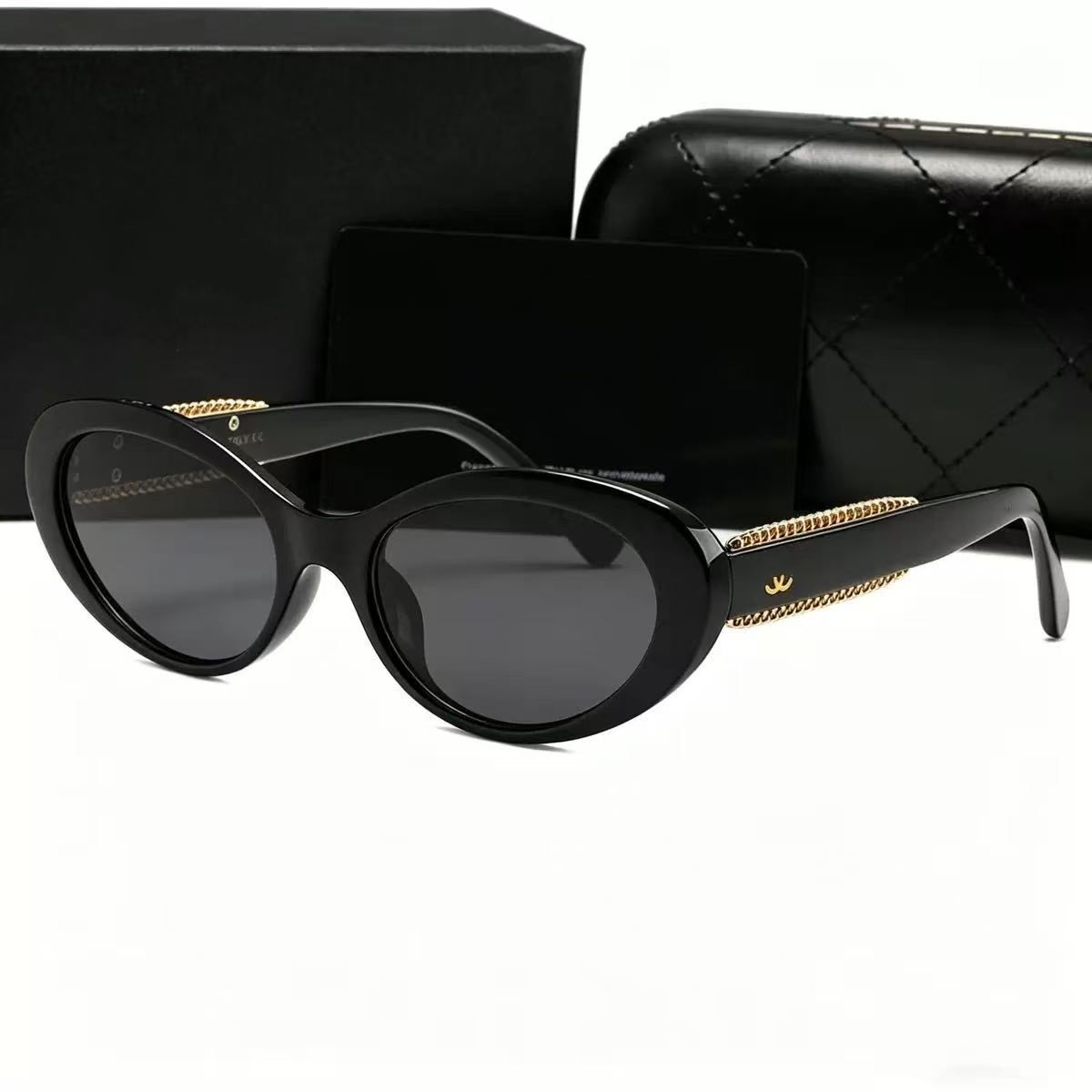 Luxury designer Cat Eye Oval sunglasses for women Exquisite Travel trend men gift Plano glasses Beach shading UV protection polarized with box nice - 1 of 7