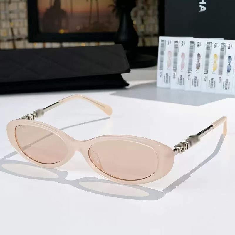 Luxury designer Cat Eye Oval sunglasses for women Exquisite Travel trend men gift Plano glasses Beach shading UV protection polarized with box nice - 7 of 7