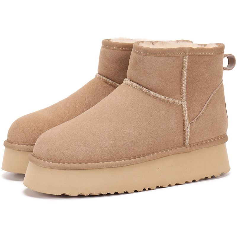 UGG Women's Classic Ultra Mini Platform Boots Suede Shearling Lined Thick Sole Winter Warm Anti-Slip Ankle Snow Boots Multiple colors - 4 of 8