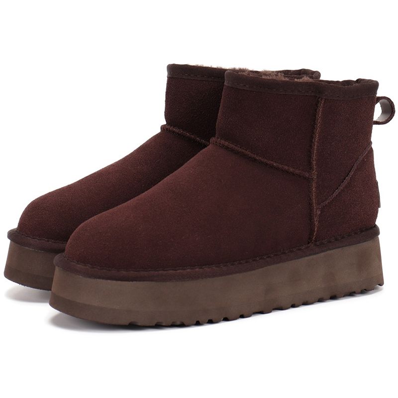 UGG Women's Classic Ultra Mini Platform Boots Suede Shearling Lined Thick Sole Winter Warm Anti-Slip Ankle Snow Boots Multiple colors - 6 of 8