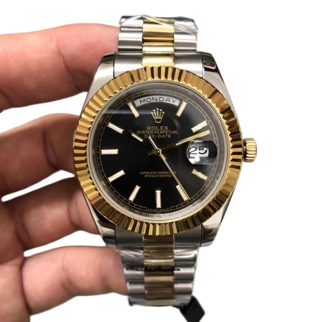 U1 Rolex Day Date 40MM Two Tone Case Automatic Stainless Steel Watch Bezel Men's Watch Sapphire Glass Case New - 1 of 8