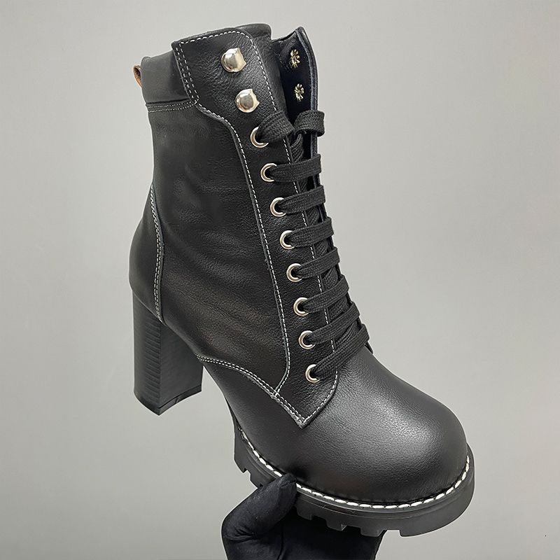 2026 New Designer Star Trail Ankle Boots Women High Heels Boot Classic Martin Desert Boots Girls Lady Suede Leather Boots Print Letter Platform Boot Shoes 013 - 5 of 8