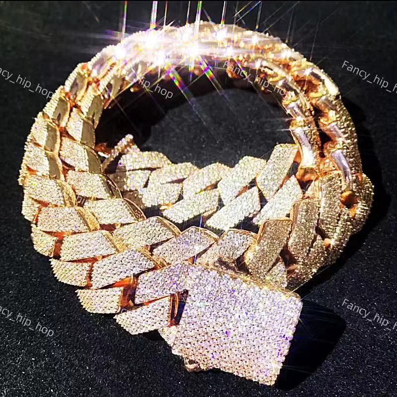 Necklace Moissanite designer chain silver gold rose gold iced out chain pass diamond tester pendant 925 Sterling Vvs cuban link chain - 2 of 9