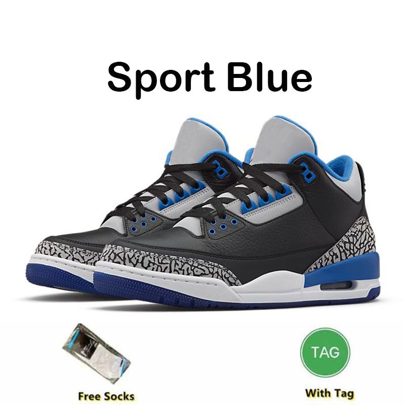 Designer 3 Basketball Shoes 3S Black Cat Cement Racer Blue Red Court Pink Purple Cool Grey Laser Orange Green Men Women Sneakers Outdoor Sports Size 36-47 - 3 of 9