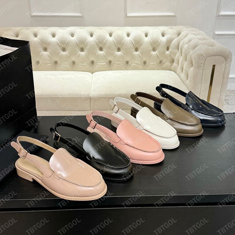 Designer Heels Slingback Shoes Leather Suede Loafers Women Ballet Flats Sling Back Wool Loafer Sandal Party Dress Shoes Fashion Casual Shoes 755 - 7 of 8