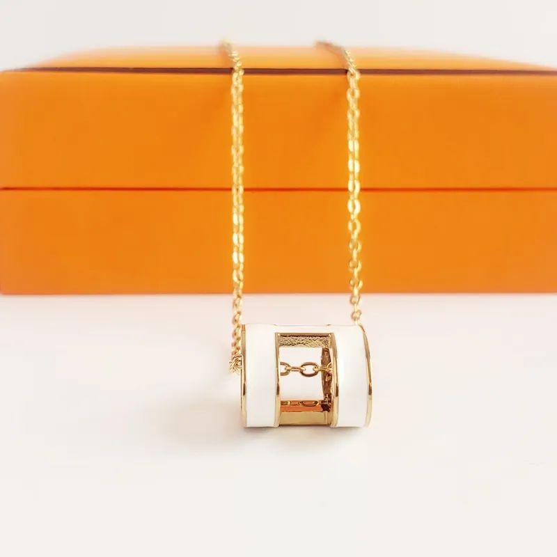luxury jewelry designer necklace designer for women pendant necklaces enamel letter classic unisex stainless steel colorfast Christmas Valentine's Day necklace - 4 of 4