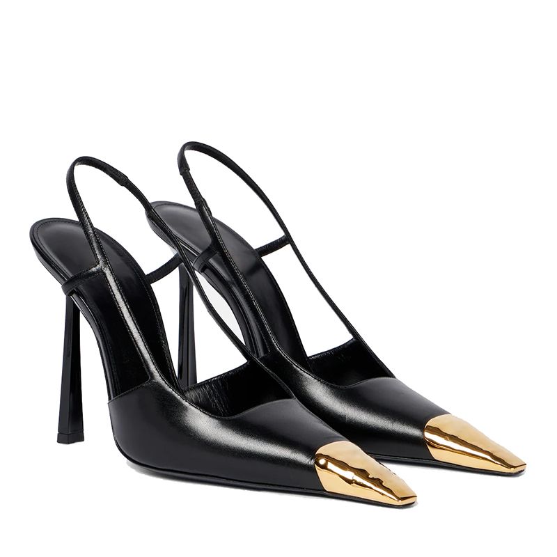 with box designer dress shoes Patent Leather Ankle Strap High Heels popular Sandals for Women Square Open Toe comfort Party Wedding Stiletto gold white - 9 of 9