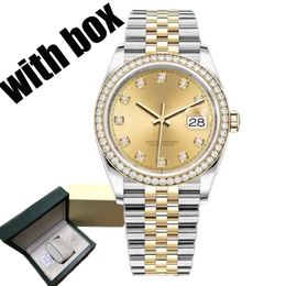 mens diamond lady watches automatic mechanical movement wristwatches full stainless steel watch luminous sapphire glass montre de luxe 28-36-41mm - dupehive