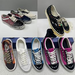 Pink Blue Eu45 New Luxury Canvas Walking Shoes Sneakers For Men Women Pearl Trainers Vintage Sports Casual Shoes Lace-Up Shoe 1083 - dupehive