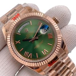 U1 Rolex Day Date 40MM Rose Gold Case Automatic Stainless Steel Watch Bezel Men's Watch Sapphire Glass Case New - dupehive