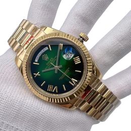 U1 Rolex Day Date 40MM Yellow Gold Case Automatic Stainless Steel Watch Bezel Men's Watch Sapphire Glass Case New - dupehive