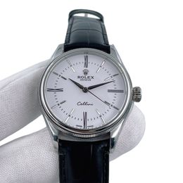 U1 Rolex Cellini Time 39MM Sapphire Glass Automatic Stainless Steel Watch Bezel Men's Watch Sapphire Glass Case New Black Case - dupehive