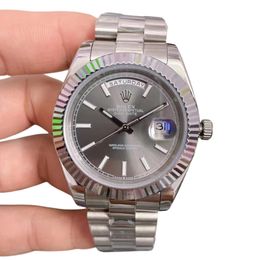 U1 Rolex Day Date 40MM Silver Case Automatic Stainless Steel Watch Bezel Men's Watch Sapphire Glass Case New - dupehive