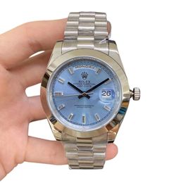 U1 Rolex Day Date 40MM Diamond Dial Automatic Stainless Steel Watch Bezel Men's Watch Sapphire Glass Case New - dupehive