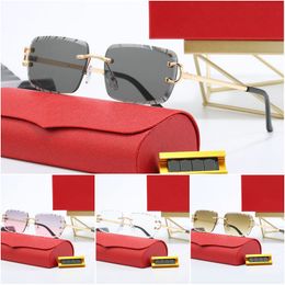 Designer Sunglasses Sports Mens Women Gold and Silver Frameless Metal Round Oval Optical Frame Black Grey Blue Transparent Lens Sun Eyewear Fashion Glasses - dupehive