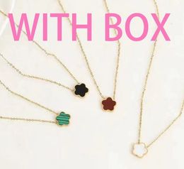 With BOX Classic Clover Necklace Pendant Pearl Mother S925 silver Plated 18K for Women's Girl Valentine's Day Mother's Day Engagement designer luxury Jewelry Gift - dupehive