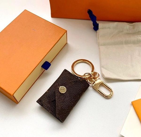 Designer Letter Wallet Keychain Keyring Fashion Purse Pendant Car Chain Charm Brown Flower Mini Bag Trinket Gifts Accessories no box - Fashion Accessories - dupehive