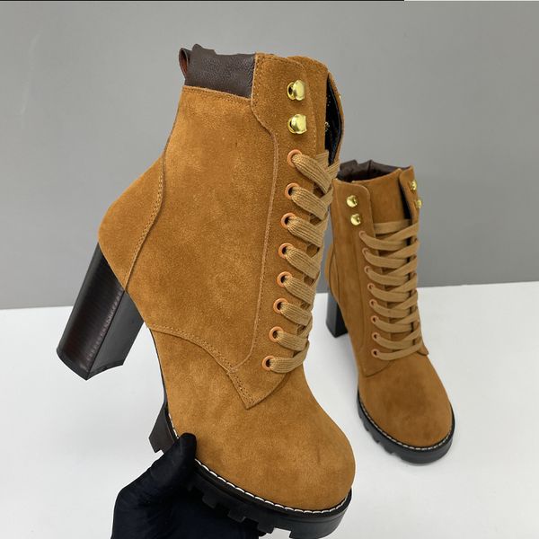 Suede Star Trail Boots Designer Women Boots Leather High Heels Winter Martin Boot Womens Ankle Booties Vintage Style 013 - Shoes & Accessories - dupehive