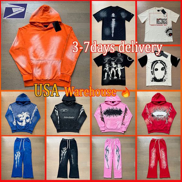 Designer t shirt men hoodie graphic tee for men womens hippie short sets Y2K vintage hoodies and pants streetwear washed classic men's clothing us size S-XL - Apparel - dupehive
