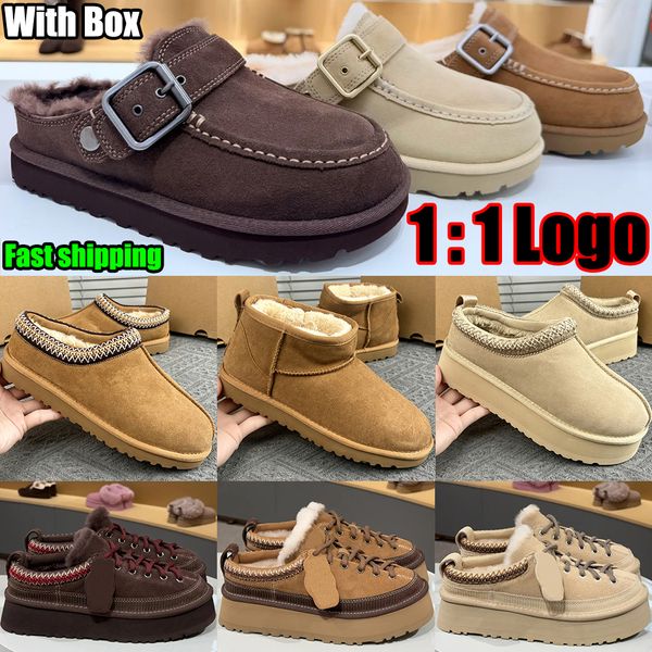 Designer Shoe Goldenstar Evelina Clog Slippers Women Men Tasman Slides Bailey Bow Tazz Boots Suede Furry Lined Buckle Strap Fall Driftwood Chestnut Sand Winter Shoe - Shoes & Accessories - dupehive