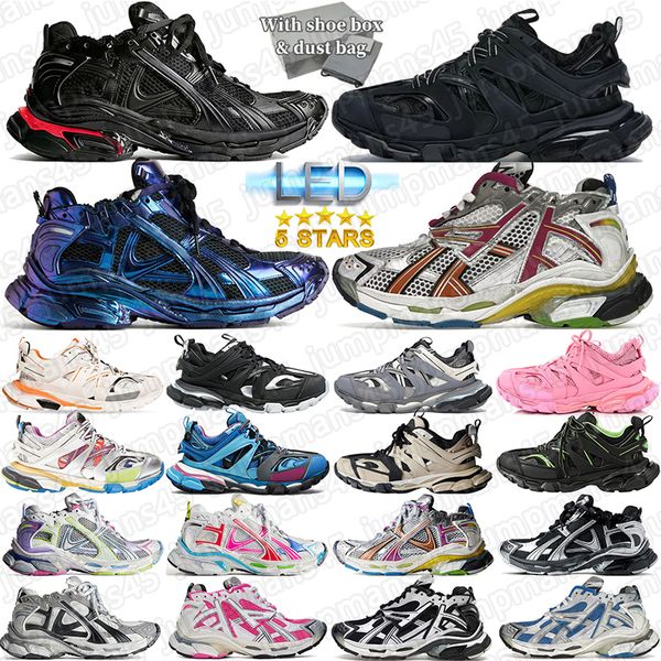Top Quality Track Led Runners Designer Shoes Tracks 3 3.0 mens loafer womens Platform Sneakers Multicolor Luxury Paris Gomma Leather Extraordinary Trainers With box - Shoes & Accessories - dupehive