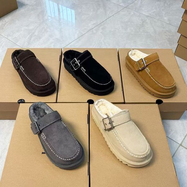 New Designer Evelina Clogs Tasman Slipper Winter Warm Slides Women Backless Loafers Goldenstar Platform Mules Boots Slippers Cozy Slip On Shoes 1179 - Shoes & Accessories - dupehive