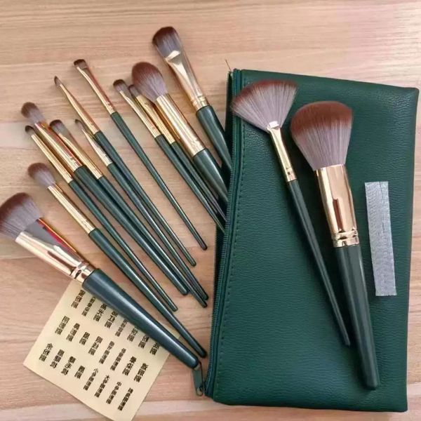 Elegant Makeup Brush Collection Featuring Soft Wool Fibers & Sleek Metallic Design - Health & Beauty - dupehive