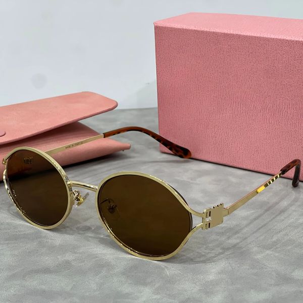 MU Classic Sunglasses Women HOT Designer Fashion Retro Eyewear Outdoor Beach Leisure Style Goggles UV400 Anti-Ultraviolet Metal Oval Full Frame Random Box High mm - Fashion Collection - dupehive