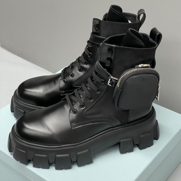 Designer Men Women Rois Ankle Boots Platform Martin Booties Real LeatherWith Removable Pouch Black Lady Outdoor Booties Shoes With Box High Quality 43 - Shoes & Accessories - dupehive