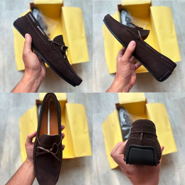 Designer Men Suede Bow Slip On Driving Loafers Low Top Oxford Shoes Soft Flat Moccasin Shoes Comfort Daily Walking Casual Business Footwear High Quality 948 - Shoes & Accessories - dupehive