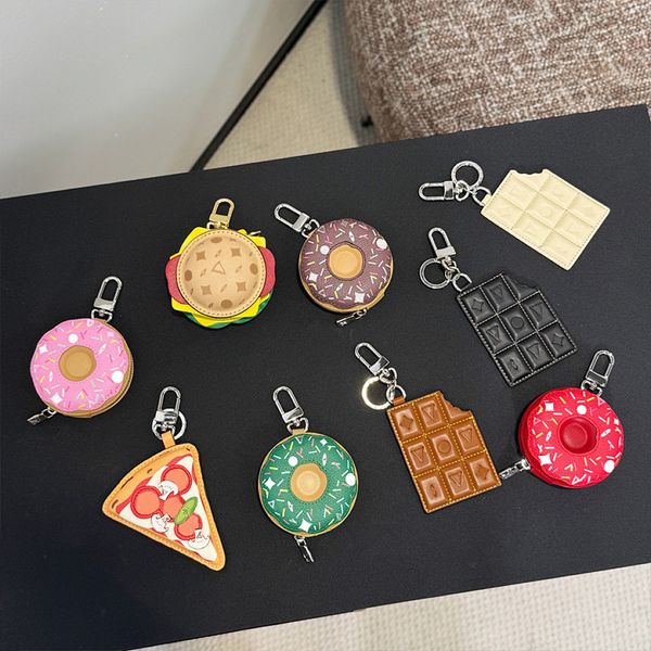 Keychain Designer Burger Donut Lanyard Characters Keychain Fashion Chocolate Floral Pattern Handmade Leather Hanging Rope Men Keychain Women Headphone Keychain - Fashion Accessories - dupehive