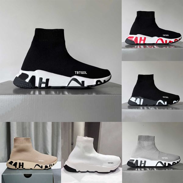Designer Casual Shoes Sock Sports Trainers 1.0 2.0 3.0 Lace-up Trainer Luxury Women Men Nude Glitter Graffiti Runners Sneakers Socks Boots Knit Outdoor Free Shipping 017 - Shoes & Accessories - dupehive