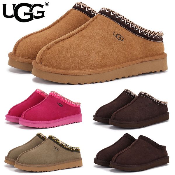 UGG Women's Tasman Slippers Tribal Whipstitch Trim Suede Shearling Lined Slip On Indoor Outdoor Winter Mule Slides Multiple colors - Shoes & Accessories - dupehive