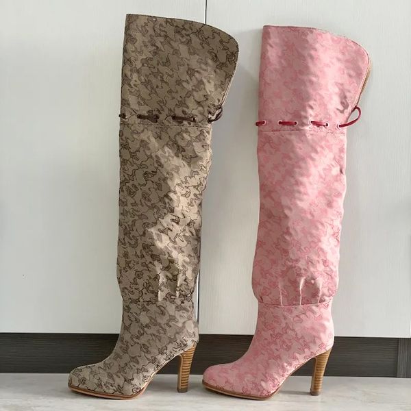 women over the knee boots winter canvas cowboy boots high heel boots fashion dress shoes womens designer shoes boots party wear 684 50 - Shoes & Accessories - dupehive