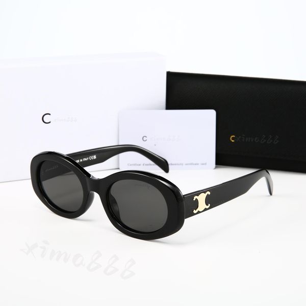 Designer Sunglasses Black Acetate Frame Dark Gray Lens Sunglasses For Women UV400 Nylon Lenses Polished Metal Luxury Sunglasses Oval Cat Eye Glasses - Fashion Accessories - dupehive