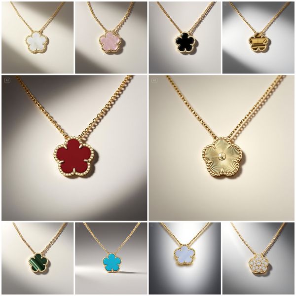 high quality clover necklace designer jewelry women gold necklace 15mm one motif flower necklace mother of pearl pendant pearls necklace gold designer necklace - Jewelry - dupehive