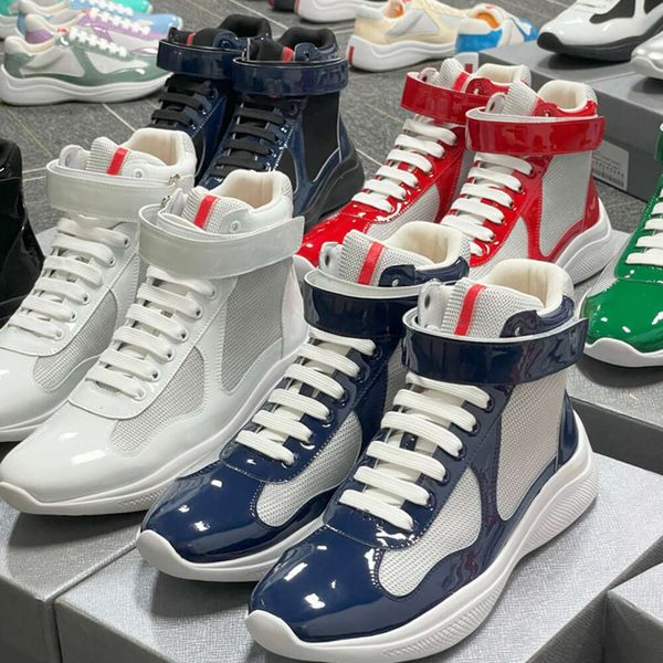 Big Size EU49 Men Boots America Cup Sneakers Designer Boot High Top Casual Shoes Patent Leather Women Booties Mesh Runner Trainers Outdoor Training Shoes 53 - Shoes & Accessories - dupehive