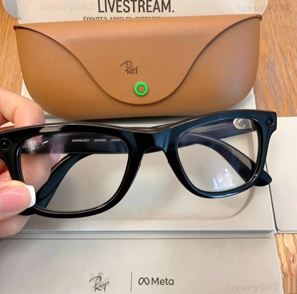 META Glasses RB With Camera Sunglasses Bluetooth Call Anti Shake HD Camera with Video Recording Dual Mic Reduction AI Smart Sunglasses with Charging Case - Fashion Accessories - dupehive