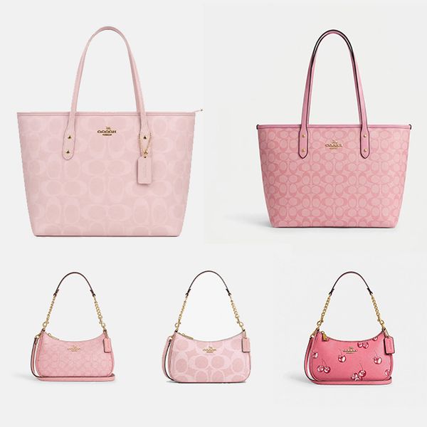Pink Tote Bag Designer Bag Large Capacity Bag Women's Shopping Bag Canvas With Metal Hardware Classic Fall Winter Fashion BagClassic Fall/Winter Fashion Bag - Bags, Luggage & Accessories - dupehive