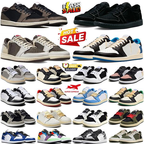 Designer 1s Low Basketball shoes OG 1 sneakers Black Phantom Triple White University Blue Bred Toe Light Smoky Grey Mens Womens Outdoor Sports trainers Size 36-47 - Shoes & Accessories - dupehive