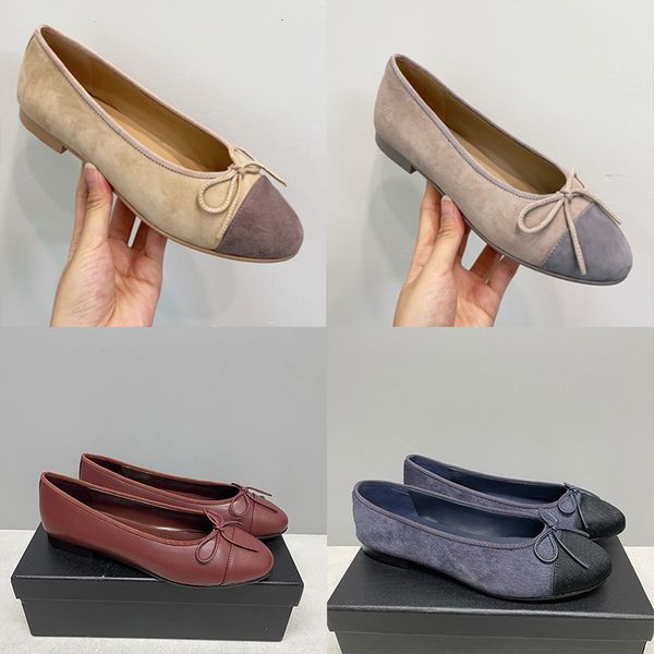 New Women Fur Ballet Flats Ballerine Velours Sandals Designer Bow Ballerina Shoes Loafers Ballet Sneakers Round Toes Leather Dress Shoes 891 - Shoes & Accessories - dupehive