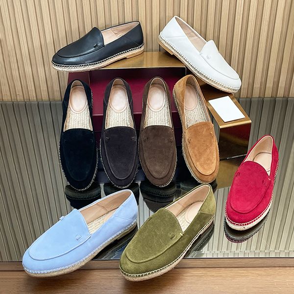 Chic Women Loafer Slides Espadrille Mules Straw Woven Suede Leather Designer Casual Shoes Backless Loafers Breathable Straw Mesh 1034 - Shoes & Accessories - dupehive