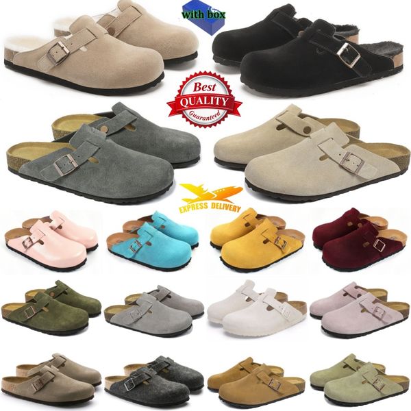 With Box Designer briskenstockk Clogs Sandals clog Slippers Cork Flat High Quality Fashion Summer Genuine Leather Slide Favourite Beach Casual Shoes Women Men - Shoes & Accessories - dupehive