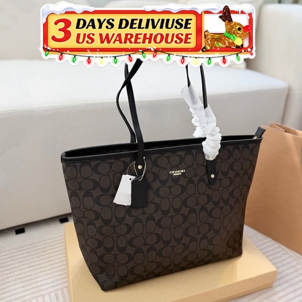 Black Friday Specials tote bag Designer Bag Shoulder Bag Handbag City Classic Brown and Black Bag Classic coated monogram canvas Smooth leather trim Bag Commuter Bag - Bags, Luggage & Accessories - dupehive