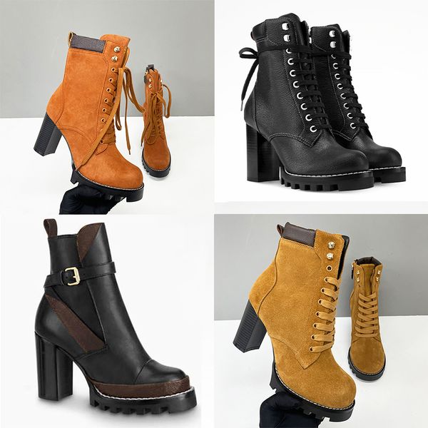 2026 New Designer Star Trail Ankle Boots Women High Heels Boot Classic Martin Desert Boots Girls Lady Suede Leather Boots Print Letter Platform Boot Shoes 013 - Fashion Collection - dupehive